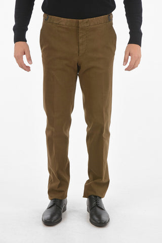 ID Stretch Cotton Chino Pants with Belt Loops