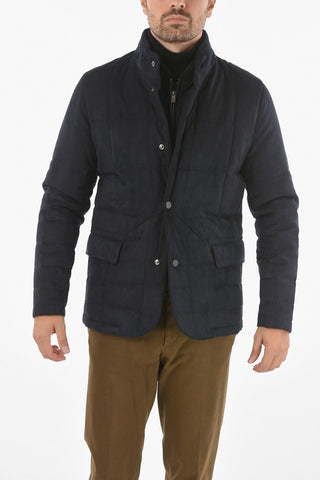 ID Removable Hood SUERETTO Suede Quilted Jacket