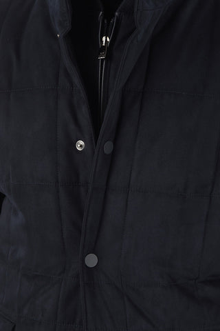 ID Removable Hood SUERETTO Suede Quilted Jacket