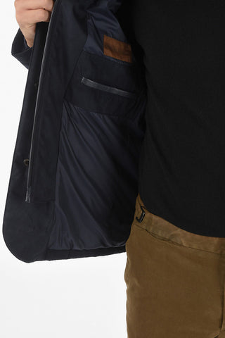 ID Removable Hood SUERETTO Suede Quilted Jacket
