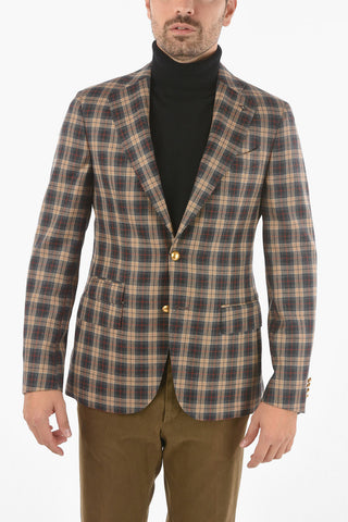 CC COLLECTION Checkered Virgin Wool RETAILORED Blazer
