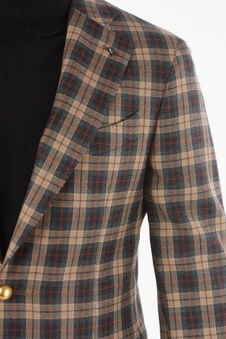 CC COLLECTION Checkered Virgin Wool RETAILORED Blazer