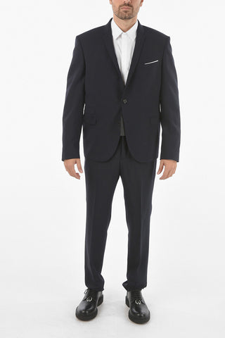 Virgin Wool Blend TRAVEL 2-button Suit with Notch Lapel