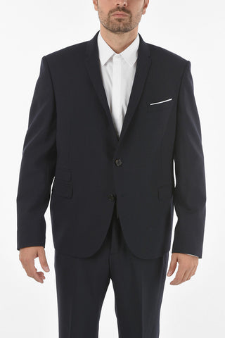 Virgin Wool Blend TRAVEL 2-button Suit with Notch Lapel