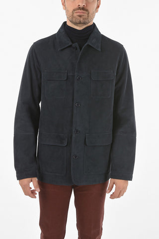 CC COLLECTION O.WEAR Utility Pocket Perforated Suede Outerwear