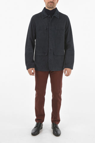 CC COLLECTION O.WEAR Utility Pocket Perforated Suede Outerwear