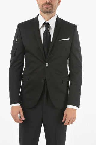 Slim fit Stretch Cotton 2-Button Blazer