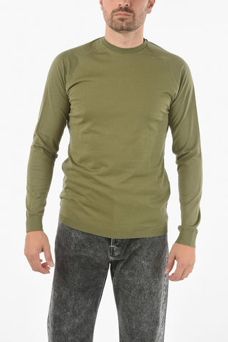 Crew Neck Cuffed Cotton Sweater