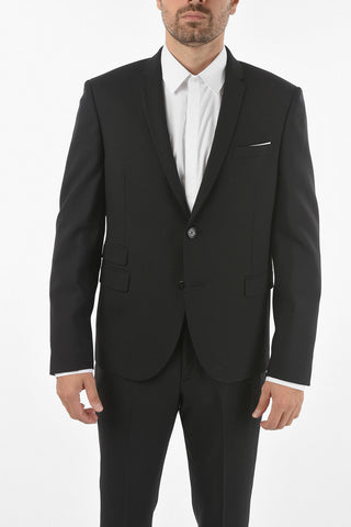 Virgin Wool Blend TRAVEL 2-button Suit with Narrow Notch Lapel