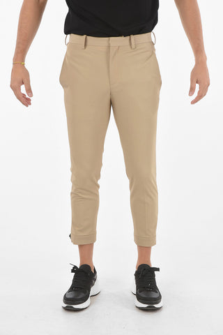 Regular Waist Slim Fit TRAVEL Pants with Ankle Zip