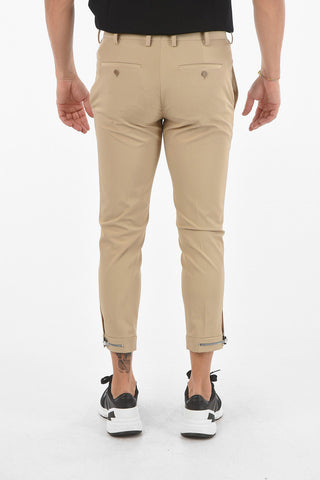 Regular Waist Slim Fit TRAVEL Pants with Ankle Zip