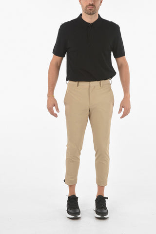 Regular Waist Slim Fit TRAVEL Pants with Ankle Zip