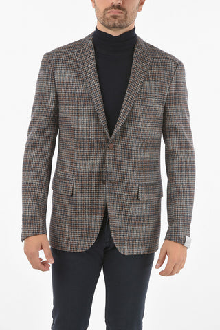 Tweed Wool and Silk GATE Houndstooth Blazer