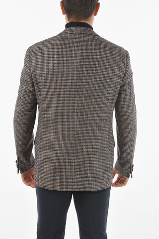Tweed Wool and Silk GATE Houndstooth Blazer