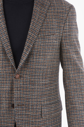 Tweed Wool and Silk GATE Houndstooth Blazer