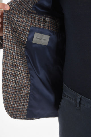 Tweed Wool and Silk GATE Houndstooth Blazer