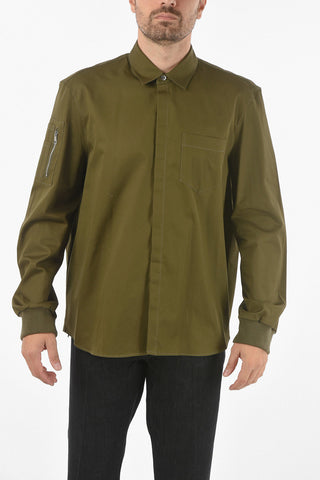 Hidden Closure Spread Collar MA-1 BOMBER Shirt