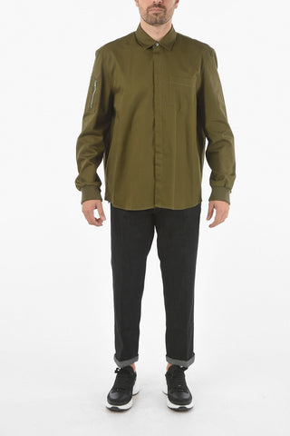 Hidden Closure Spread Collar MA-1 BOMBER Shirt