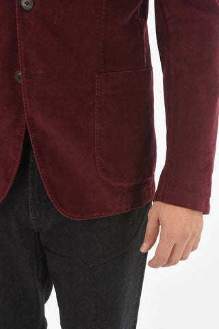 CC COLLECTION Patch Pocket Twill Velour Blazer
