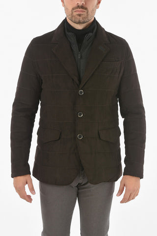 CC COLLECTION O.WEAR Removable Chester Piece Faux Suede Blazer