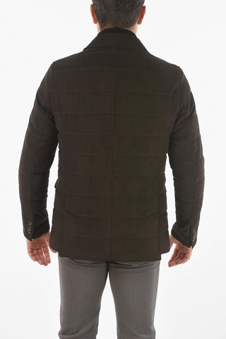 CC COLLECTION O.WEAR Removable Chester Piece Faux Suede Blazer