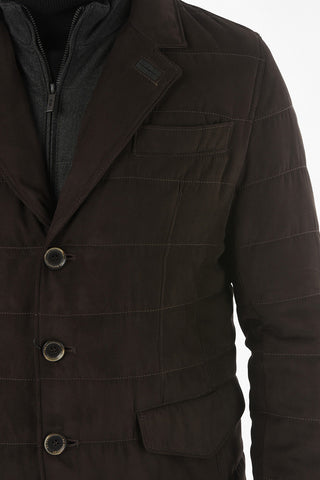 CC COLLECTION O.WEAR Removable Chester Piece Faux Suede Blazer