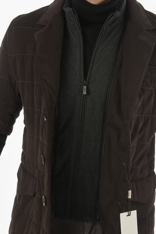 CC COLLECTION O.WEAR Removable Chester Piece Faux Suede Blazer