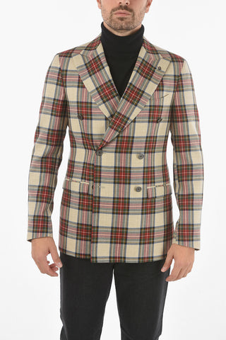 CC COLLECTION Blazer Doppiopetto REWARD in Lana Vergine Motivo Gun Club Check