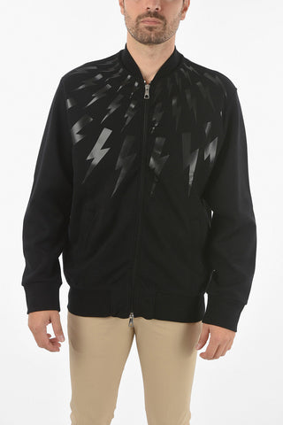 Neoprene FAIR-ISLE THUNDERBOLT Sweatshirt with Zip Closure