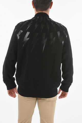 Neoprene FAIR-ISLE THUNDERBOLT Sweatshirt with Zip Closure