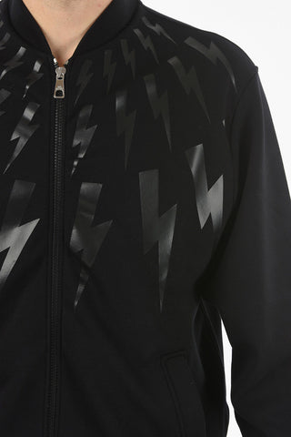 Neoprene FAIR-ISLE THUNDERBOLT Sweatshirt with Zip Closure