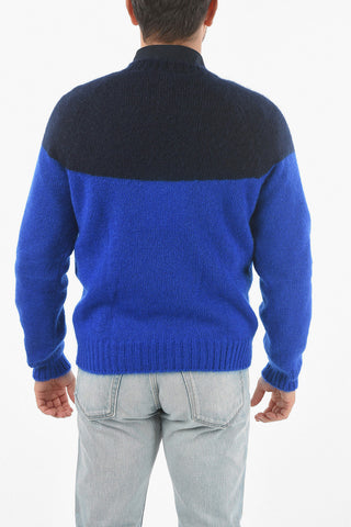 Mohair Silk Blend Crewneck Two Tones Jumper