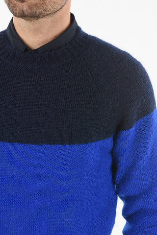 Mohair Silk Blend Crewneck Two Tones Jumper