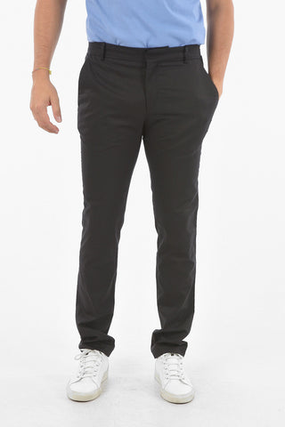 Pantaloni 4 Tasche in Misto Cotone con Chiusura a Scomparsa