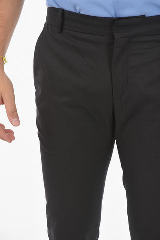 Pantaloni 4 Tasche in Misto Cotone con Chiusura a Scomparsa