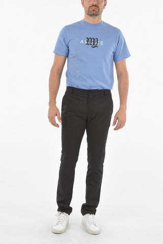 Pantaloni 4 Tasche in Misto Cotone con Chiusura a Scomparsa