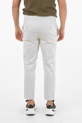 Drawstring Waist Cuffed Hem 4 Pockets Pyjama Pants