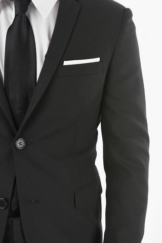 Side Vents Fitted Slim Notch Lapel 2-Button Blazer