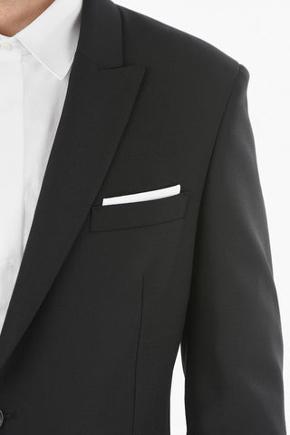 Virgin Wool Blend 2-button Suit with Peak Lapel