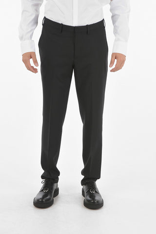 Virgin Wool Blend 2-button Suit with Peak Lapel