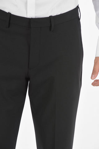 Virgin Wool Blend 2-button Suit with Peak Lapel