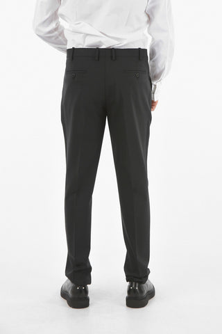 Virgin Wool Blend 2-button Suit with Peak Lapel