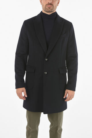 CC COLLECTION COAT Peak Lapel Wool Blend Coat