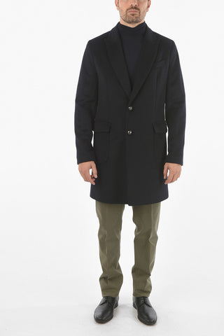 CC COLLECTION COAT Peak Lapel Wool Blend Coat