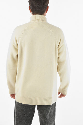 Turtleneck Wool and Cashmere Oversized Pullover