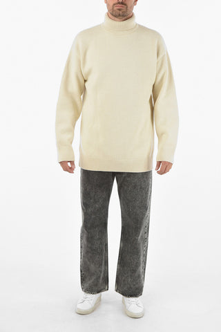 Turtleneck Wool and Cashmere Oversized Pullover