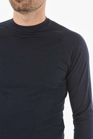 Maglia Girocollo in Cotone con Polsini