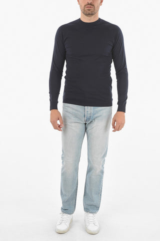Maglia Girocollo in Cotone con Polsini