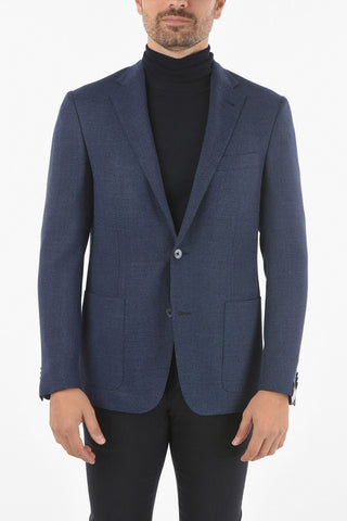 Blazer in Lana Vergine GATE con Motivo Micro Pied de Poule