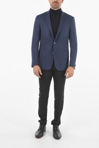 Blazer in Lana Vergine GATE con Motivo Micro Pied de Poule